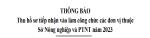 Thu hồ sơ tiếp nhận vào làm công chức các đơn vị thuộc  Sở Nông nghiệp và PTNT năm 2023